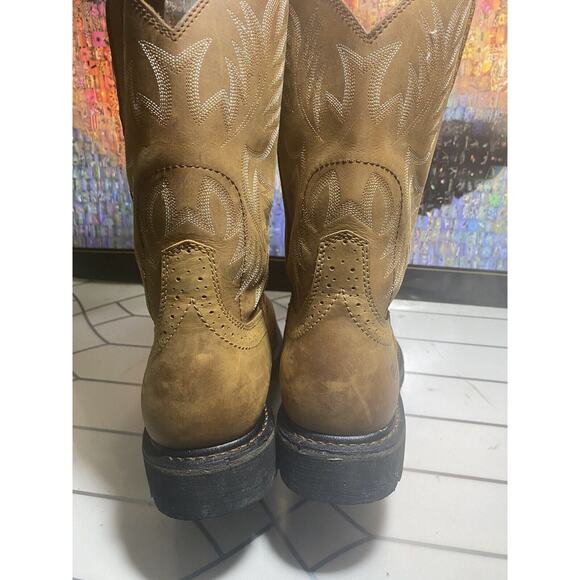Ariat Sierra 10010134 Mens Brown Leather Square Steel Toe Work Boots Size 12 EE main image 7